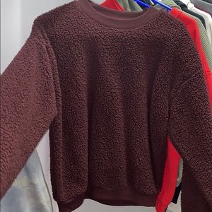 sherpa crewneck sweatshirt